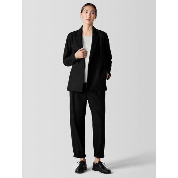 Eileen Fisher $398 felted Wool Jersey Blazer black 3X NEW - Picture 1 of 12